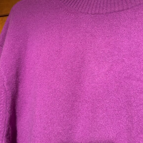 Banana Republic Sz XL Cashmere Mock-neck woman Fuschia sweter $170 - Picture 3 of 13